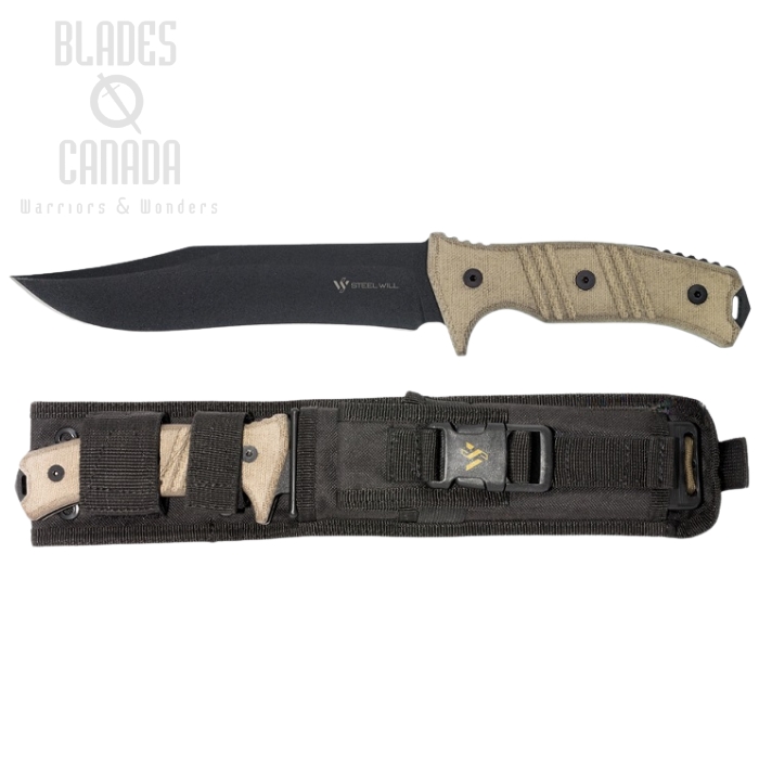 Steel Will Chieftain Fixed Blade Knife, 1095 Carbon, Micarta, Nylon Sheath, 1610